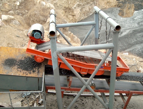 At site application magnetic ore iron removing system